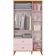 Quarto Infantil Completo Ternura Guarda-Roupa 5 Nichos Cômoda 5 Gavetas Berço Conversível Bartira Rosa