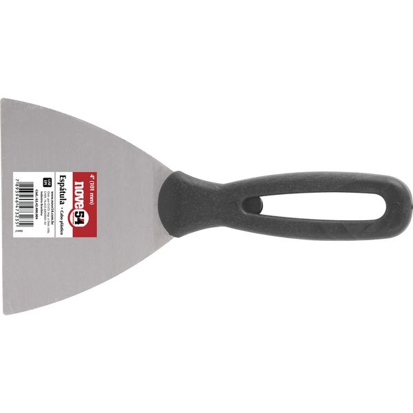 Espátula Betumadeira Aço Carbono 4  10,1cm Cabo Plástico - N