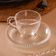 Jogo 16 Peças Xícaras Café e Pires 80ml Vidro Pearl Wolff Chavena Transparente Cafezinho Recepção