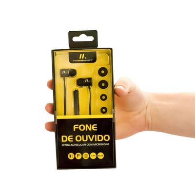 Fone de Ouvido com Microfone Mobismart Intra-auricular com 2 Ponteiras