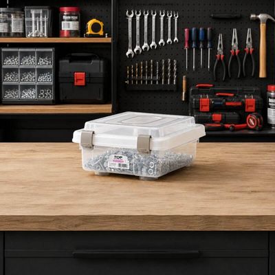 Kit 12 Caixas Organizadoras Pequenas 1L com Travas Multiuso Plástico Transparente Top Stock Sanremo