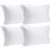 Conjunto 4 Fronhas Travesseiro 50x70cm Branca Poliester Brisa Lyor Toque 200 Fios Listrada Com Abas