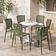 Conjunto Mesa Plástica Branca com 6 Cadeiras Verde Oliva Tramontina Jardim Varanda Área Externa