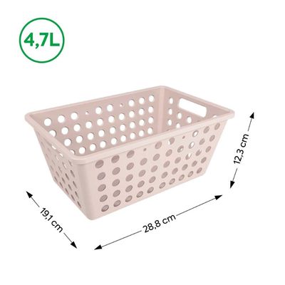Cesta Organizadora Coza One Grande 4,7 Litros Light Gray Lavanderia Closet