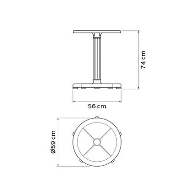 Jogo Mesa Redonda 59cm com 6 Cadeiras Tramontina Plástico Resistente Camurça Jardim Piscina Varanda
