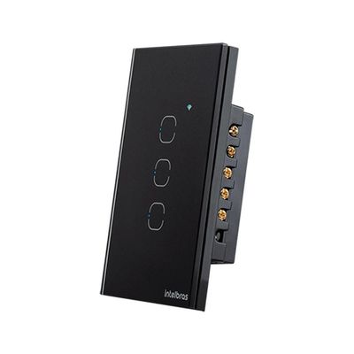 Interruptor Smart Zigbee Touch EZS 1003 4850049 Controle por Aplicativo e Voz Preto Intelbras
