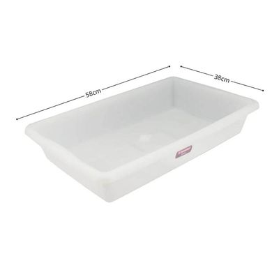 Conjunto 2 Bandejas Plásticas Grandes 58x38cm Brancas 14L Sanremo Restaurante Buffet