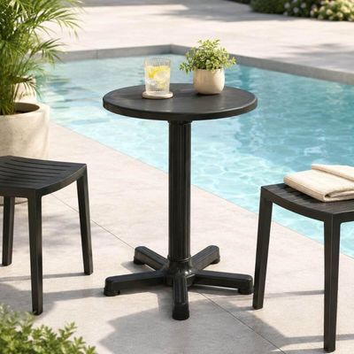 Mesa Plástica Tramontina Capri Eco Polipropileno Preta Jardim Varanda Área Externa