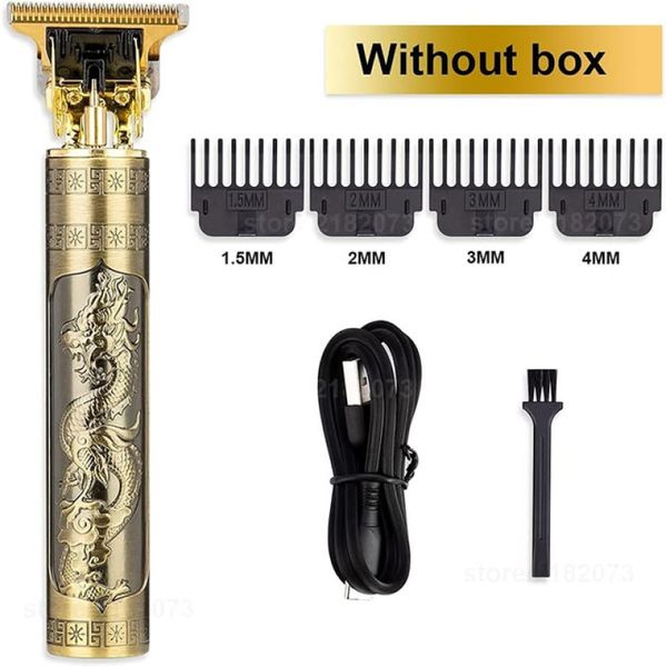 Maquininha de Cortar Cabelo e Barbear Vintage Multifuncional Recarregável  - (USB1 Dragon)