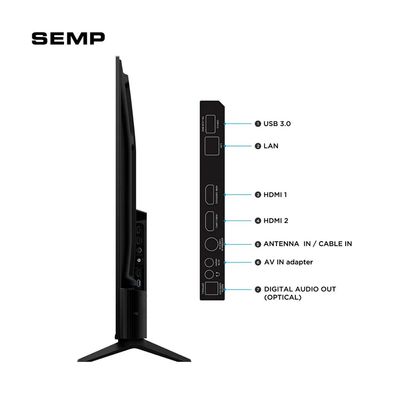 Smart TV 50S42R 50 LED Full HD Roku Wi-Fi Dolby Audio HDMI USB Semp Preto / Bivolt
