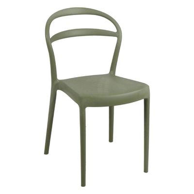 Jogo 6 Cadeiras Plásticas Tramontina Summa Lia Verde Oliva Sem Braços Empilhável Jardim Cozinha