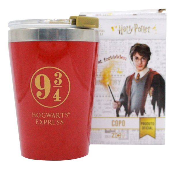 Copo Viagem Snap Plataforma 9 3/4  Harry Potter Cor Vermelho