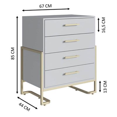 Jogo 4 Móveis para Quarto Closet Sapateira Cômoda Mesa de Cabeceira Industrial Arena Placa e Ponto