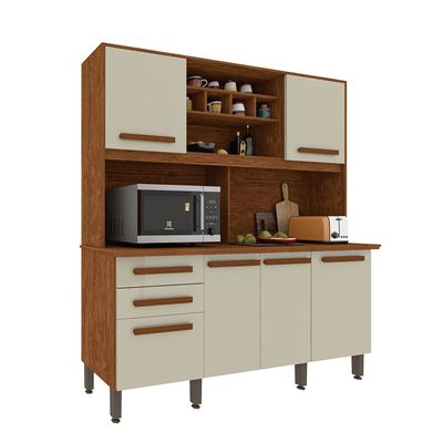 Cozinha Luna Plus 6 Portas 2 Gavetas Imop CINAMOMO/OFF WHITE/S/V