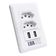 Tomada de Parede Modelo Luxo Dupla 10A com 2 USB 5V Branco Smart Bracelet