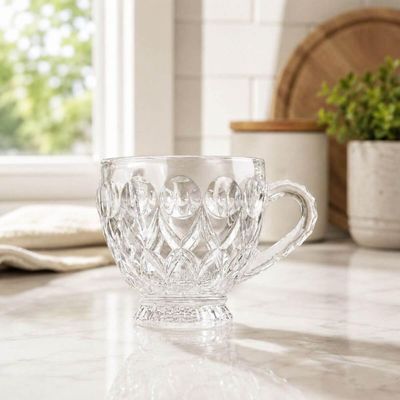 Jogo 12 Xícaras 200ml de Vidro Chá Café Lyor Lile Mesa Posta Cafeteria Padaria Hotel