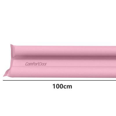 Veda Porta Rolinho 100cm Ajustável em Couro Sintético e Espuma Comfort Door Rosa Claro Chumbo