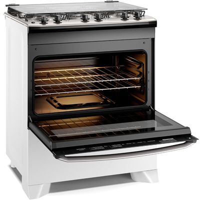 Fogão 5 Bocas FE5IW Mesa Inox PerfectCook VaporBake Electrolux Branco / Bivolt