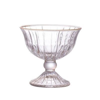 Conjunto de Taças para Sobremesa Melina 200ml com Borda Dourada 4 Peças Hauskraft Transparente