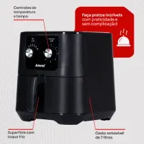 Fritadeira Air Fryer 7 Litros Amvox AFR1255M Black 127V