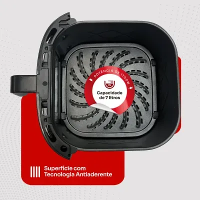 Fritadeira Air Fryer 7 Litros Amvox AFR1255M Black 127V