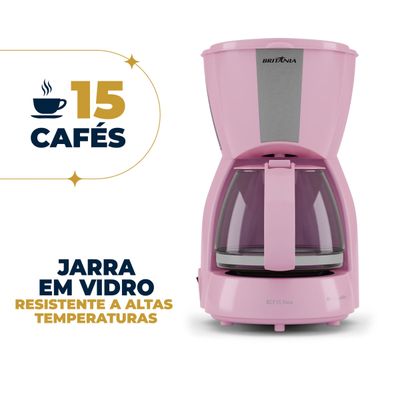 Cafeteira Rosa Britânia BCF15 Inox 15 Xícaras 550W 220V