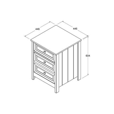 Mesa de Cabeceira Ditália 3 Gavetas DM-111 Branco