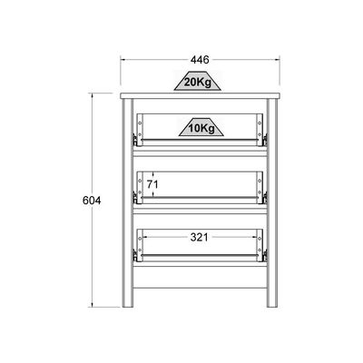Mesa de Cabeceira Ditália 3 Gavetas DM-111 Branco