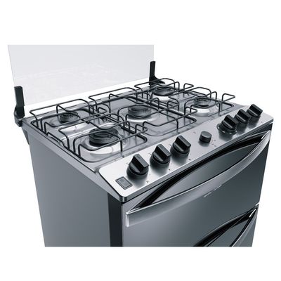 Fogão a Gás de Piso 5 Bocas Duplo Forno BFD5NCR Brastemp Inox / 110V