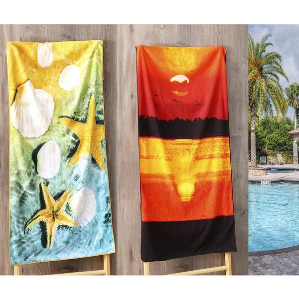 Kit 2 Toalhas de Praia Aveludada Estrela e Simba Sultan