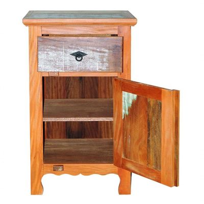 Armário Balcão Arcais 1 Porta 55cm Madeira Maciça Pátina