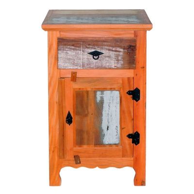 Armário Balcão Arcais 1 Porta 55cm Madeira Maciça Pátina
