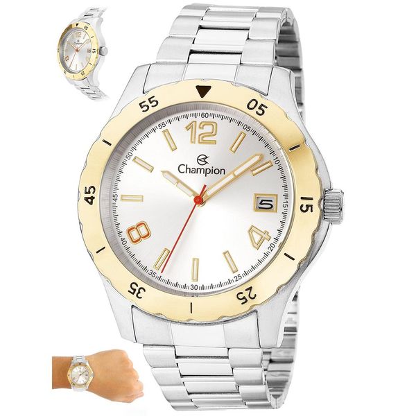 Relógio Champion Masculino Ref: Ca31239s Casual Aço Bicolor Relógio Champion Masculino Ref: Ca31239s Casual Aço Bicolor