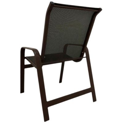 Conjunto Lótus Mesa 90cm 4 Poltronas Marrom