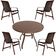 Conjunto Lótus Mesa 90cm 4 Poltronas Marrom