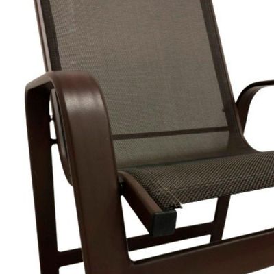 Conjunto Lótus Com Mesa 90cm Ripada 4 Poltronas Ombrelone 3,00m Com Base Marrom