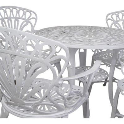 Conjunto De Jardim Modelo Primavera Mesa E 4 Cadeiras