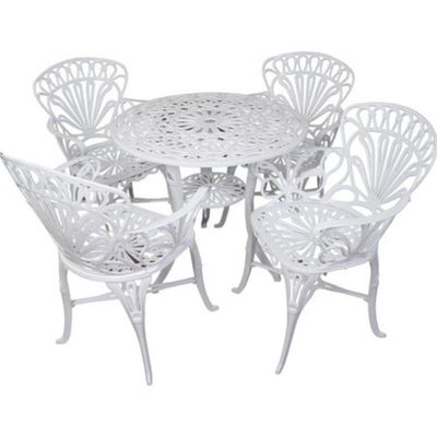 Conjunto De Jardim Modelo Primavera Mesa E 4 Cadeiras