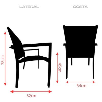 Cadeira Poltrona Perpétua Tela Sling Preto