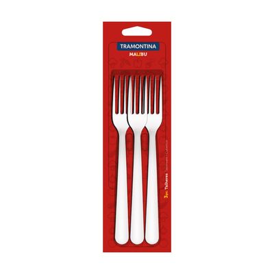 Conjunto de Garfos de Mesa Tramontina Malibu em Aço Inox 03 Peças