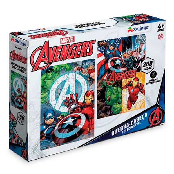 Quebra-Cabeça Avengers Xalingo com 2 Cenas de 100 Peças