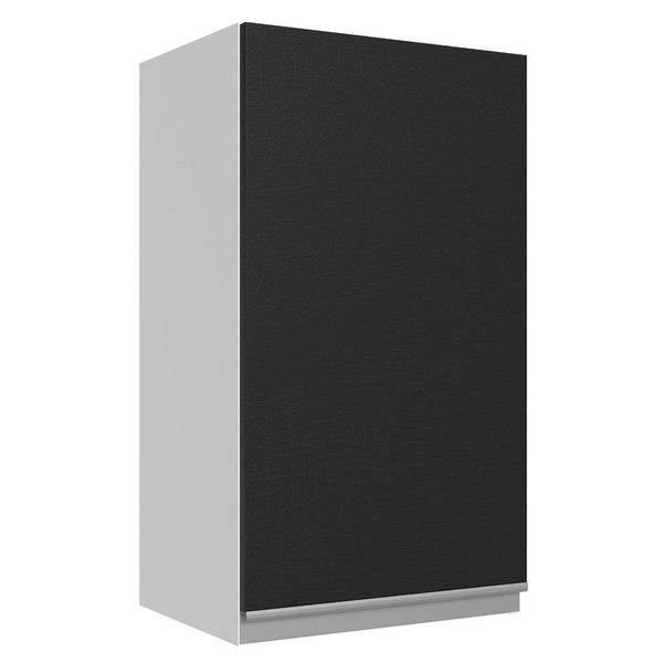 Armário Aéreo 100% MDF 35 cm 1 Porta Branco/Preto Acordes Madesa Branco/Preto