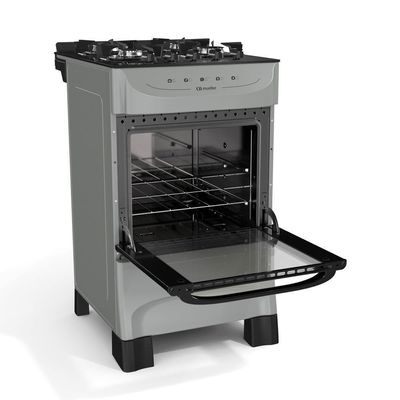 Fogão Mueller Titânio 4 Bocas Com Mesa De Vidro Mfv4bb