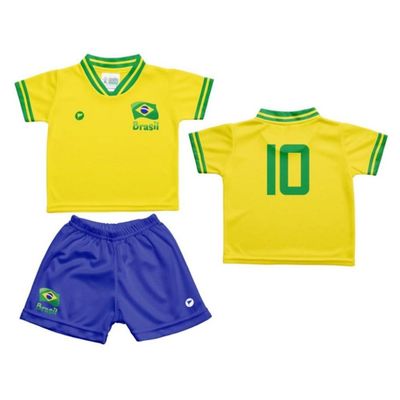 Uniforme Bebê do Brasil Amarelo Torcida Baby GG
