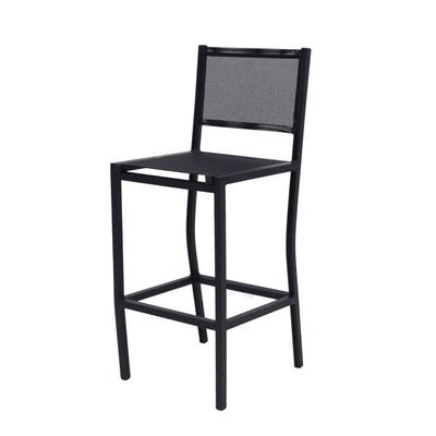 Banqueta De Cozinha Em Alumínio E Tela Sling Preto