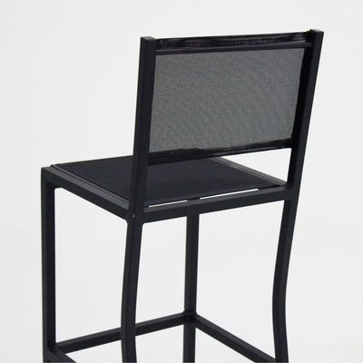 Banqueta De Cozinha Em Alumínio E Tela Sling Preto