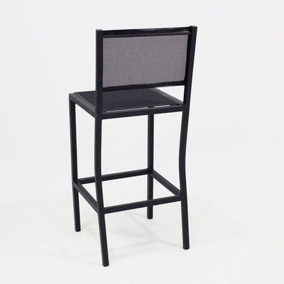 Banqueta De Cozinha Em Alumínio E Tela Sling Preto
