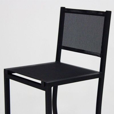 Banqueta De Cozinha Em Alumínio E Tela Sling Preto