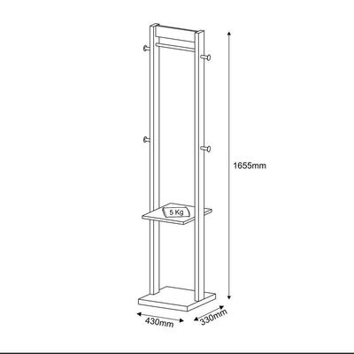 Cabideiro De Chão Multimóveis Vcr35005 Amêndoa/Branco