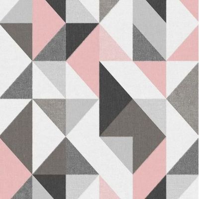 Papel de Parede Vinílico Contemporâneo Geométrico Rosa 4120 - 1 Rolo Disponível